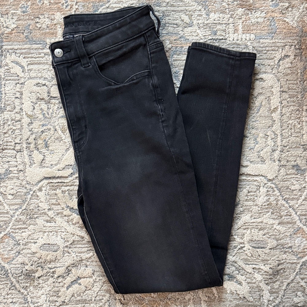 American Eagle Outfitters Women's Dark Grey Skinny Jeans